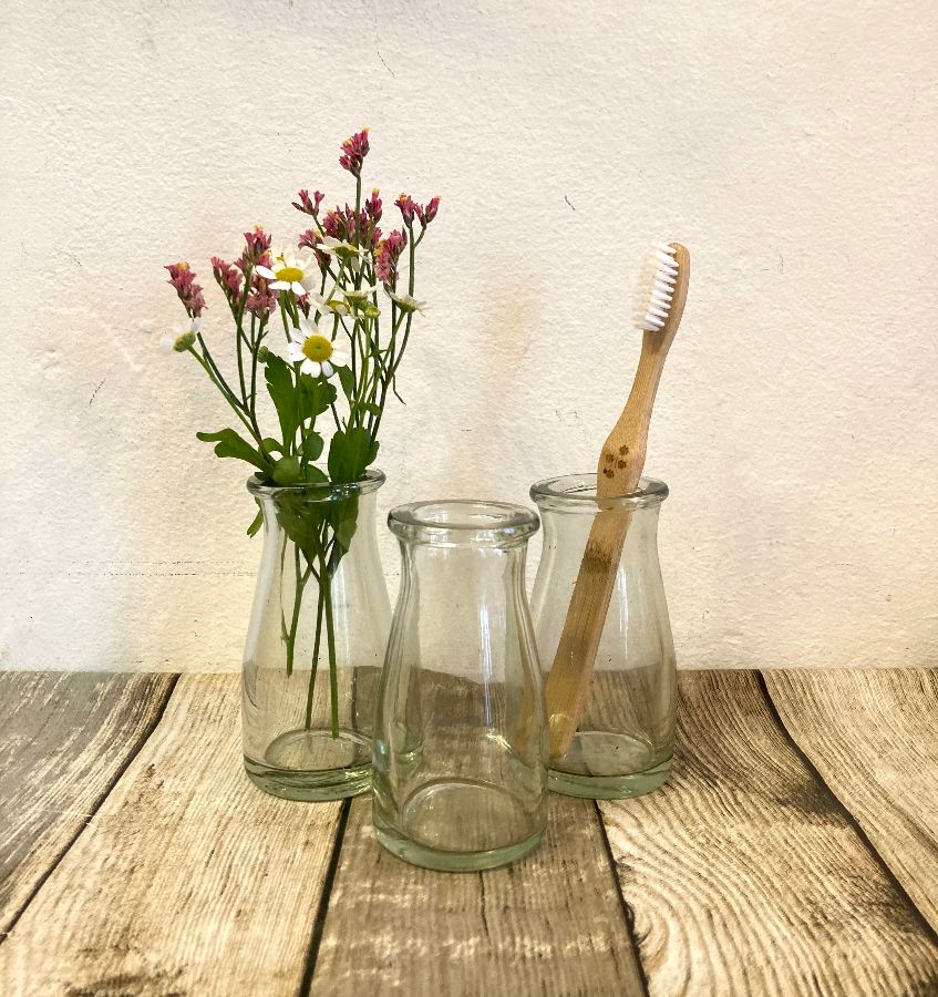 Milk bottle vase 